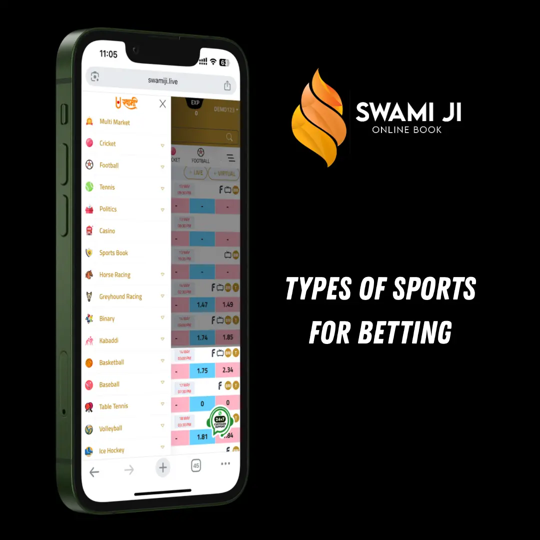 Type of sports on swamiji apk